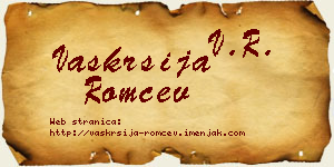 Vaskrsija Romčev vizit kartica